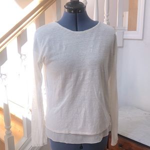 Vince extra small long sleeve shirt cream